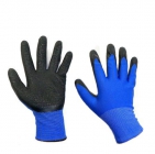 Перчатки нейлон с вспененным латексом сине-черные (5/250) (С)