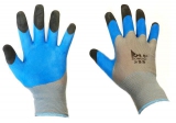 Перчатки нейлон,вспененный латекс,пальчики (сине-черн) (12/840)