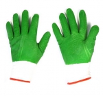 Перчатки нейлон зеленые полный облив (крокодил) (12/720) (ЕГ)